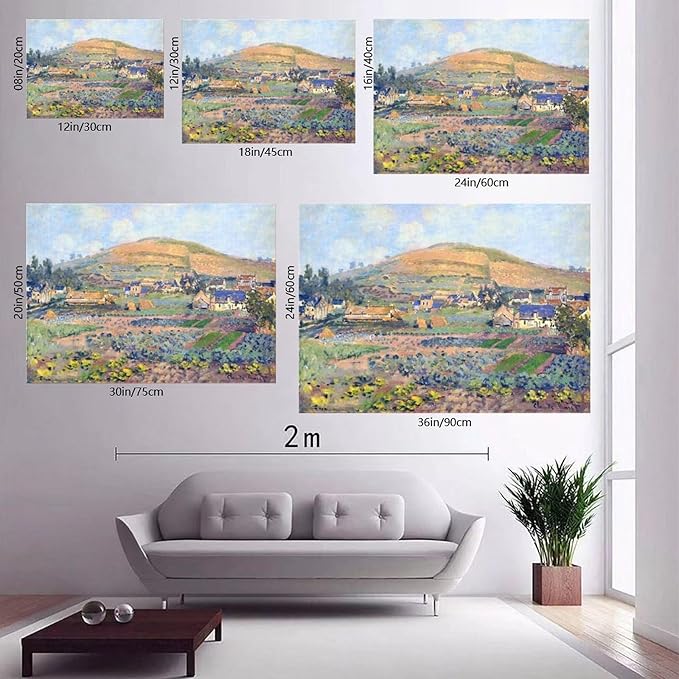 40+ Monet Famous Print Posters The Mount Riboudet in Rouen at Spring by Claude Monet Impressionism Canvas Art Poster And Wall Art Picture Print Modern Family Bedroom Decor Posters Frame 20×30inch(50×7