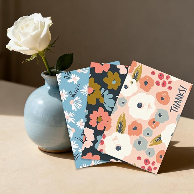 48Pcs Thank You Cards with Envelopes and Stickers for Weddings, Bridal Shower, Baby Shower, Small Business
