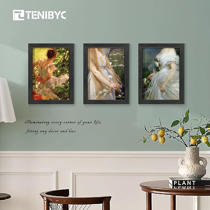 Picture Frame 4 Pack - Solid Wood Poster Photo Frame - Woodgrain Series - Room, Office, Gallery, Studio Display - Wall Hanging