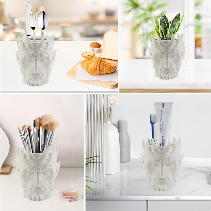 Creavie Cool King Pen Pencil Holder, Multifunctional Stationery Pen Holder Makeup Brush Holder Kitchen Storage Cup
