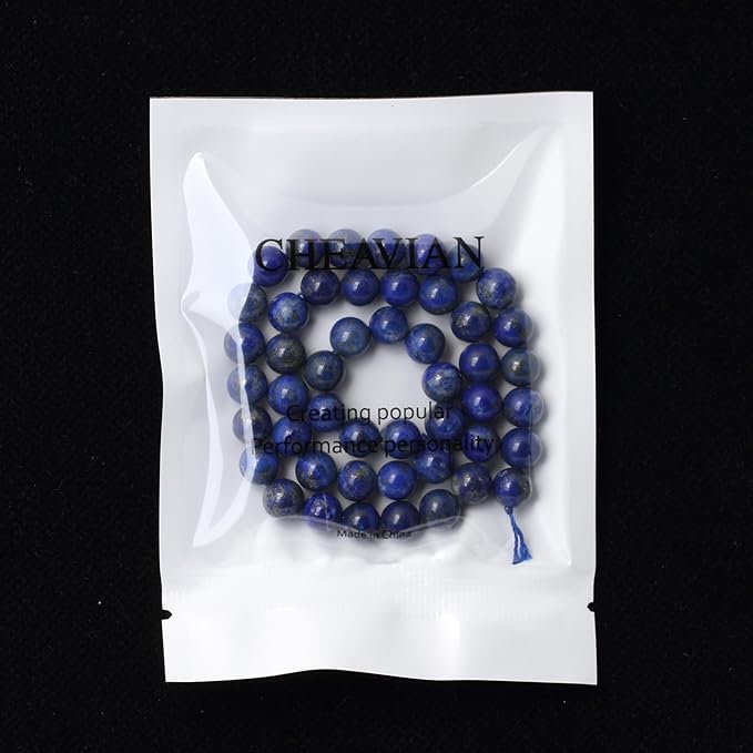 45PCS 8mm Natural Lapis Lazuli Gemstone Round Loose Beads for Jewelry Making DIY Findings 1 Strand 15"