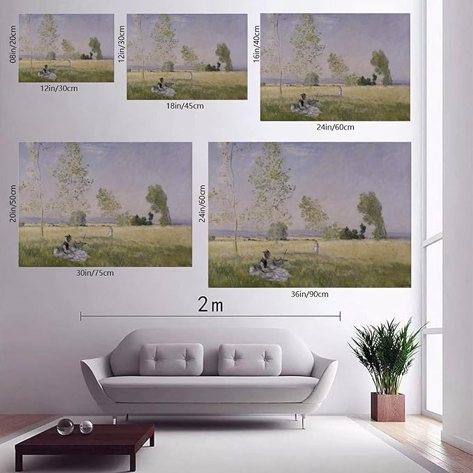 40+ Monet Famous Print Posters Summer by Claude Monet Impressionism Canvas Posters Print Wall Art Bedroom Office Room Decor Gift Frame 12×18inch(30×45cm)