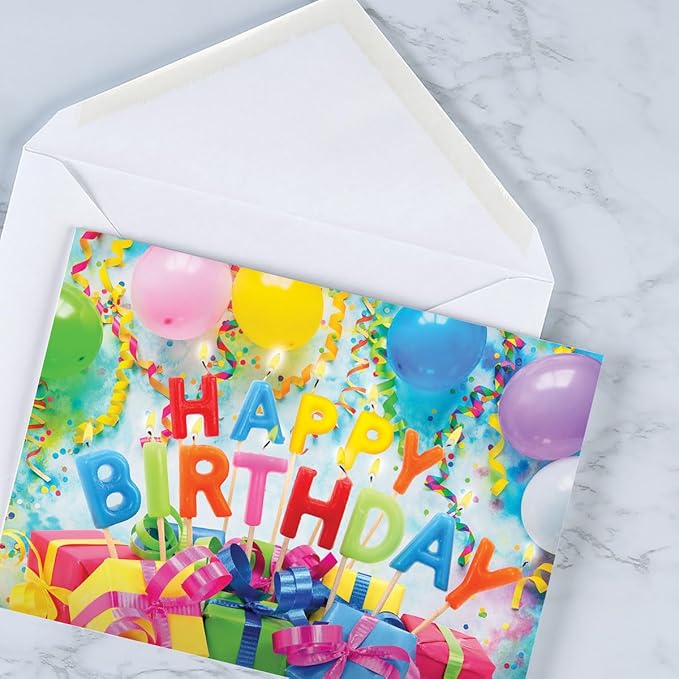 Current Photo fun Birthday Greeting Cards - Set of 20 (2 each of 10 Designs), 5 x 7 Inches, Sentiments Inside, Envelopes Included, Assortment Set