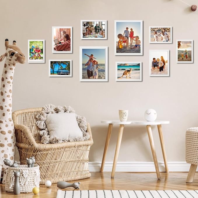 KTKDE A2 Picture Frame set of 3,White Wooden 16.5x23.4 in Poster Frames Vertical & Horizontal Wall Hanging Large Picture Frame and Artwork-Perfect for Christmas gifts and Home Decor