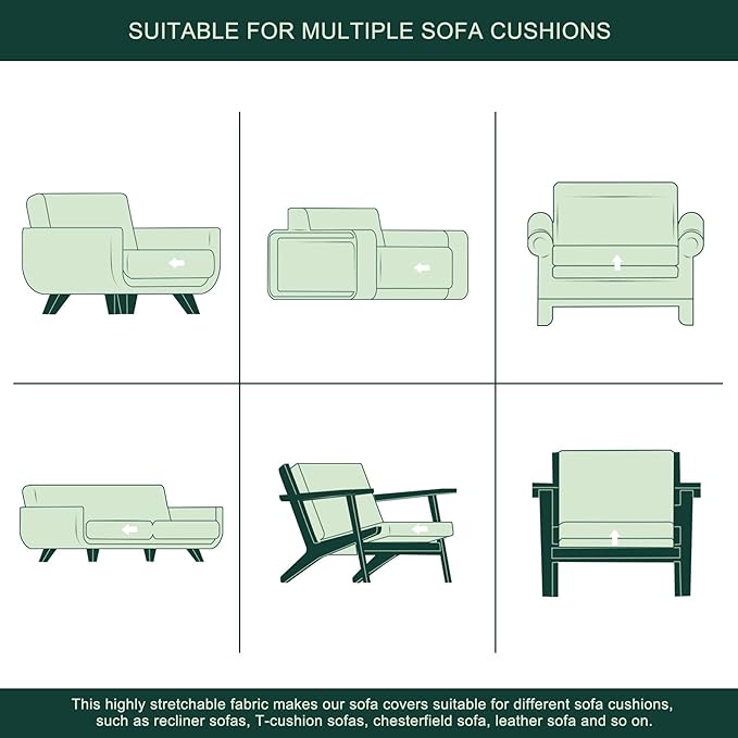 CHUN YI Medium Couch Cushion Cover Stretch for Loveseat, Sofa Seat Slipcovers for Pets, Suitable for Armchair Loveseat Sofa with Spandex Jacquard Washable Fabric(Medium,Brick)