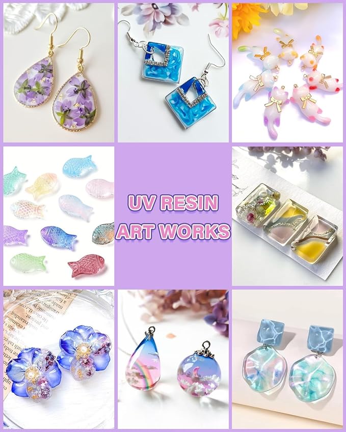 1500g UV Resin - Fast Curing, Crystal Clear, Odourless, Low Viscosity & Hard Type, UV Resin Kit for DIY Jewelry Making, Casting, and Coating Crafts