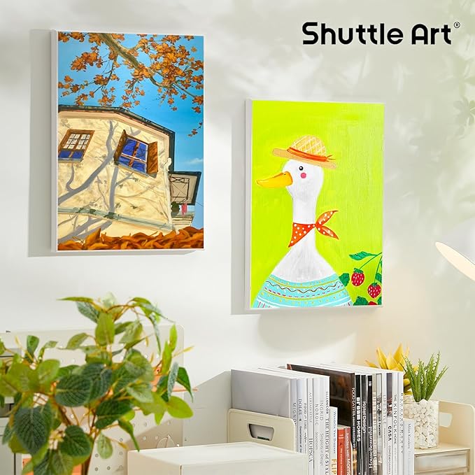 Shuttle Art Stretched Canvas, 12 Pack 11 x 14 Inch Canvases for Painting, 100% Cotton, Primed White, Premium Painting Canvas for Beginners and Artists for Acrylic, Oil, Acrylic Pouring Painting