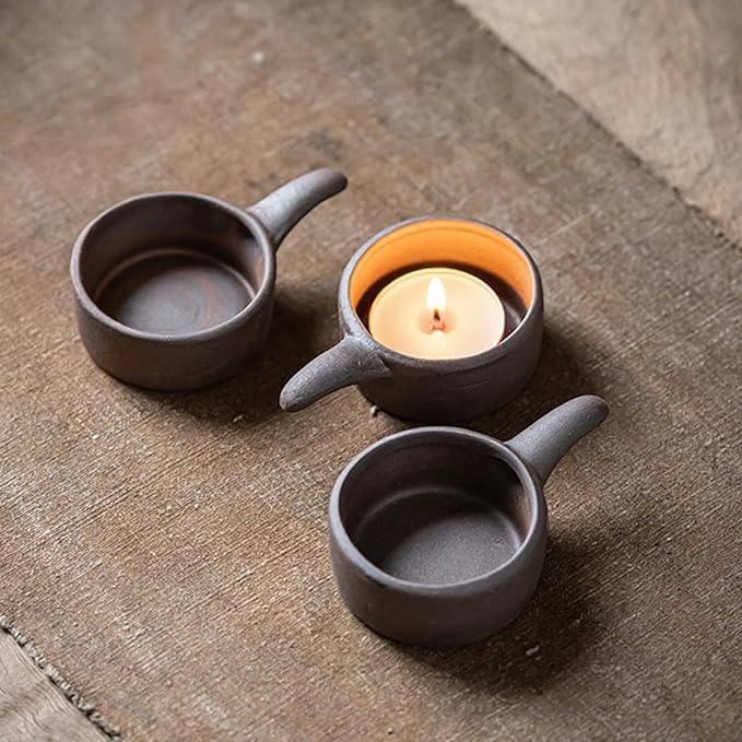 Ceramic Tea Stove Warmer Set,Cedar and Burner, Multi-Functional Teapot and Heater, Natural Calming Effect Scents Diffuser with Tealight Holder for Home Office Hotel