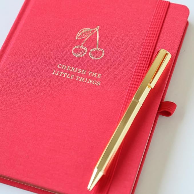 Graphique Bee Lined Journal Plus Pen Luxe Collection, Hardcover Diary Notebook for Writing, Gold Foil Embossing, 160 Pages, 6” x 8”