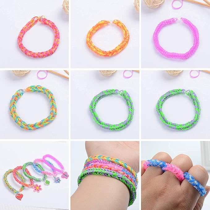 JIYAKO 2500+ Rubber Band Bracelet Kit, Loom Bracelet Making Kit for Kids, Rubber Bands Refill Loom Set, Loom Bands Kit,Friendship Bracelet Birthday Gift Kits