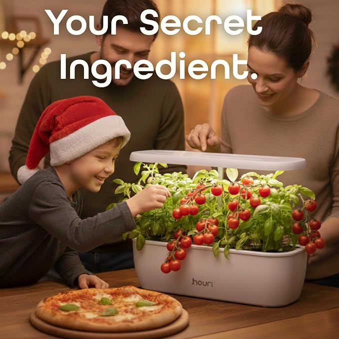 Nouri 12 pod APP Smart Garden for Home Cooks | w/Heirloom Basil | Hydroponics Growing System | LED Grow Lights | Indoor Herb Garden Kit | Herb Growing Kit Indoors for Plant Lovers, Gardeners, Kitchen