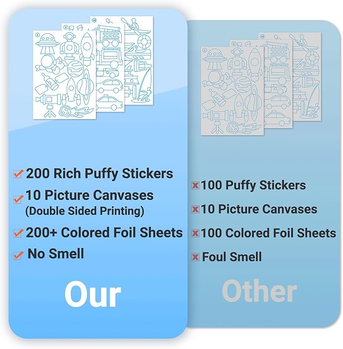 SOOVSY 200 Sheets Space Vehicles Foil Art Fun Kit for Kids, Foil Art for Kids, No Mess Art Crafts Kit DIY Creative Gift Children Travel Toys for 4 5 6 7 8 9 Years Old Girls Boys(Space Vehicle)