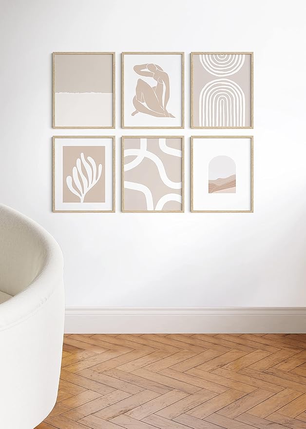 HAUS AND HUES Beige Oak Wood 16x20 Picture Frame - Modern Wood Wall Art Display - Lightweight 16x20 Frame for Art Prints, Photos, Posters - Ready-to-Hang Vertically & Horizontally (Set of 9)