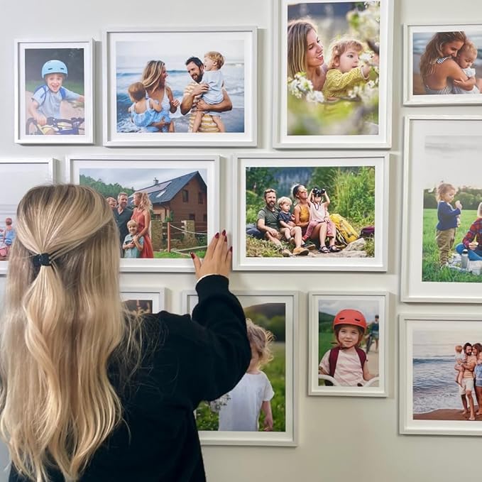 Mixtiles Official - Custom Photo Tiles - Magnetic Wall Frames - Adhesive Sticker, no Nails - Personalized Printed Photos - Various Sizes and Frames - 12x16-1-Tile - Border White