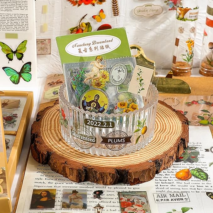 700Pcs/100Sheets Vintage Nature Stickers for Junk Journal Supplies, Retro Flower Butterfly Plant Decorative Stickers, DIY Crafts Phone Cases Laptops Calendars Notebook (Forest Adventure)