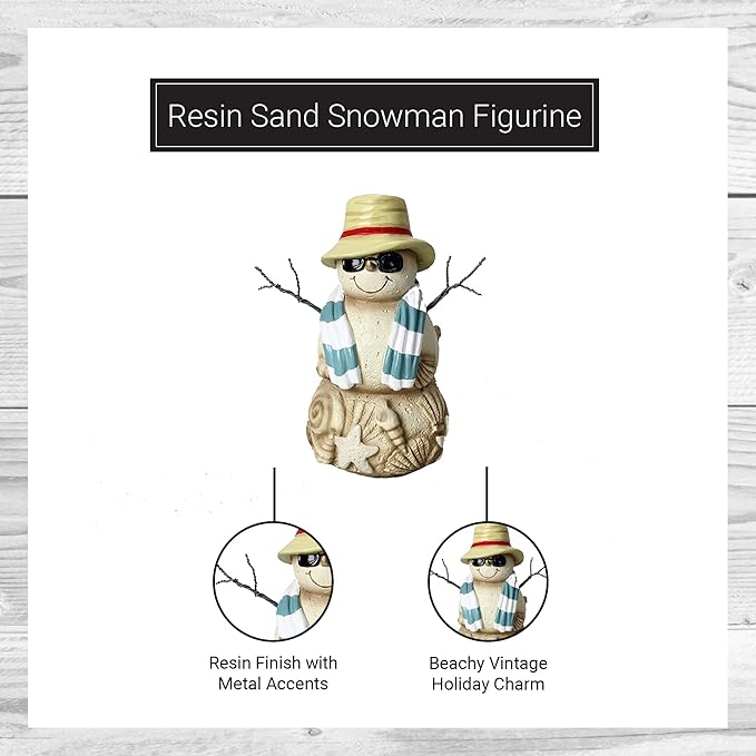 Young's Resin 7.25" Sand Snowman Figurine, Large