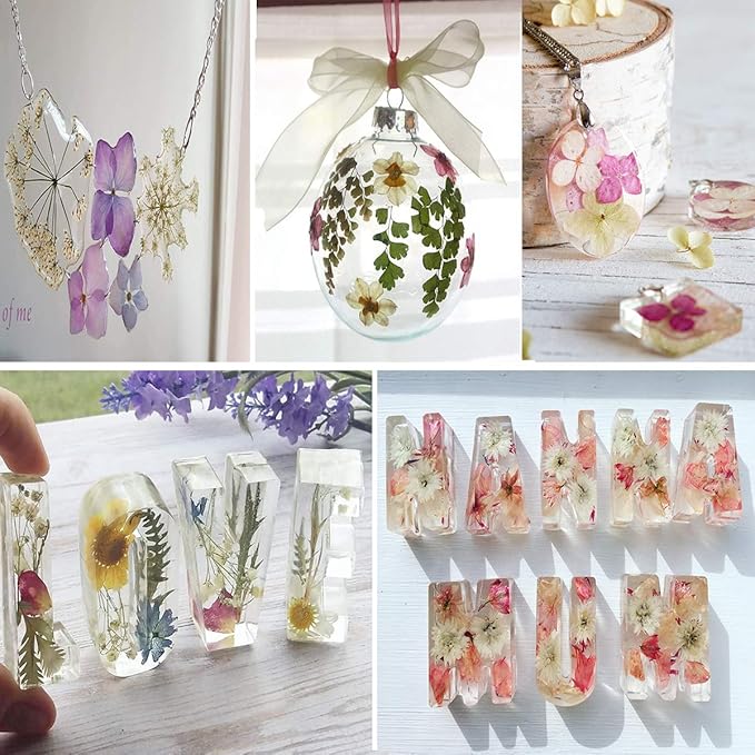 131PCS Black White Dried Pressed Flowers with Butterfly Stickers - YouthBro Real Nature Flowers Craft Set for Craft Resin DIY Jewelry Candle Soap Making Nail Card Scrapbook Art Floral Decors