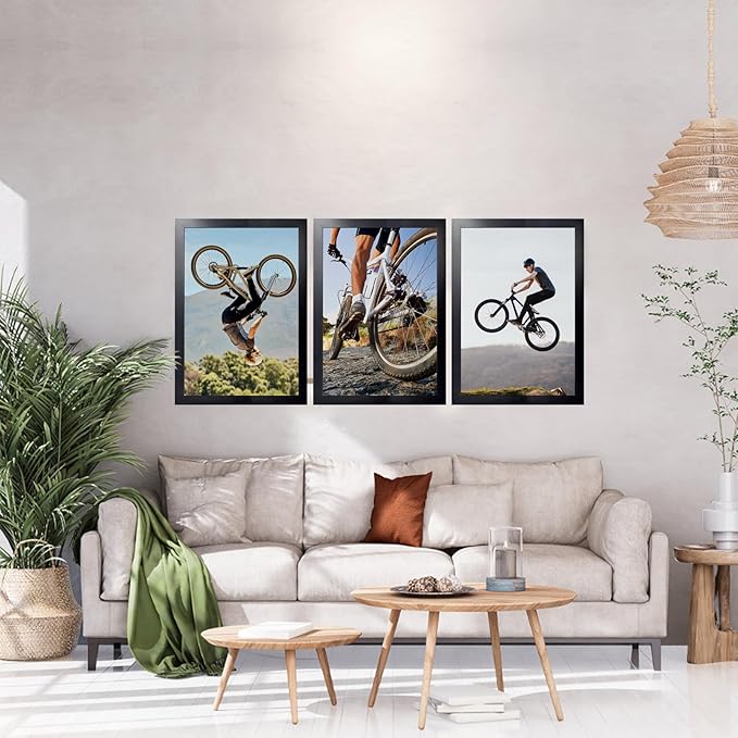 KTKDE 24x36 Picture Frame Black Woodgrain with Polished Plexiglass, Studio Gallery Vertical & Horizontal Wall Hanging Large Poster Frame for Photos,Minimalist Style -Any style Best gift