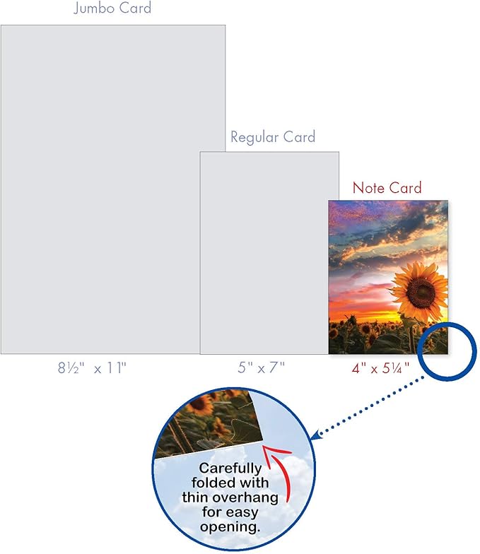 The Best Card Company - 20 Landscape Nature Note Cards Blank (4 x 5.12 Inch) (10 Designs, 2 Each) - Blooming Sunsets AM9263OCB-B2x10