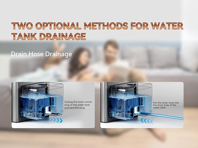 Home Dehumidifier with Drain Hose, (950 sq.ft) 95oz Quiet dehumidifier for Bathroom Bedroom, with Air Reusable Filter Indoor deshumidificador for Basement RV Closet