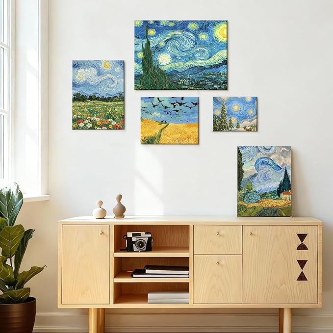 Simetufy 16 Pcs 4 Sizes Painting Canvas Boards 4 Each of 6x8, 8x10, 10x12, 12x16, 100% Cotton Blank Paint Canvas Panels for Oil Acrylic Watercolor, Acid-Free for Kids & Artists Gift
