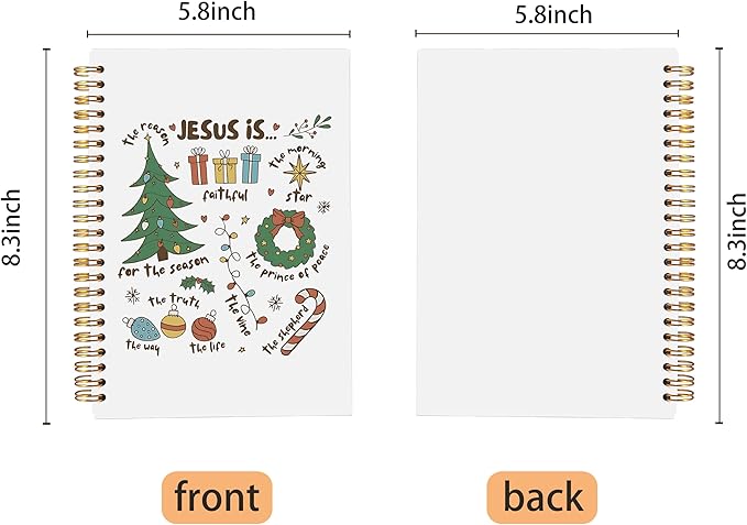 Christmas Notebook, Jesus Is the Season for the Season Christmas Journal, Christmas Office Gifts for Coworkers, Christmas Composition Notebook, Christmas Spiral Notebook 5.5x8.3 Inch