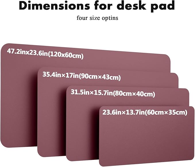YSAGi Double-Sided Desk Mat, Eco Cork & Leather Desk Protector, Large Mouse Pad & Writing Pad for Office & Home (35.4"x17", Cork + Dark Pink)