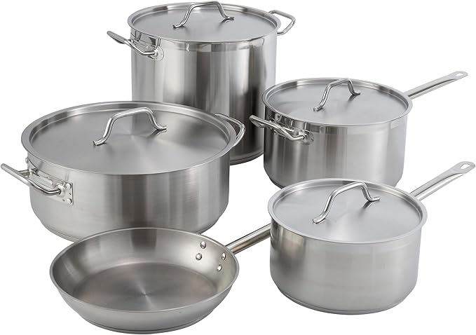 Winco Heavy-Duty Stainless Steel Stock Pot with Cover, 12 Quart