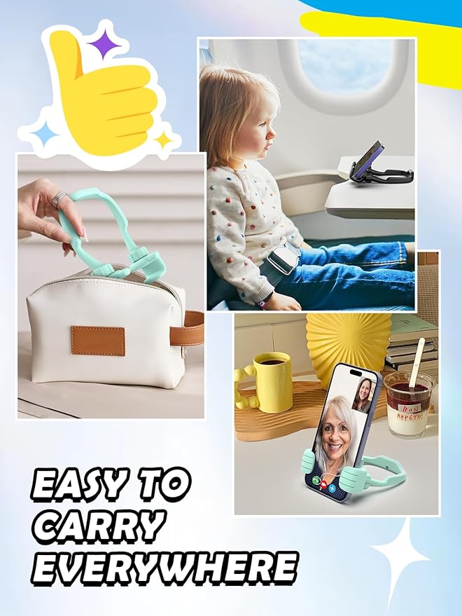 Stocking Stuffers for Teens Girls Boys Adults Cell Phone Stand: UPGRADE Adjustable Thumbs Up Lazy Phone Holder for Desk Cool Gadgets Fun Birthday Gift Ideas for Kids Teenager Women Gifts for Christmas
