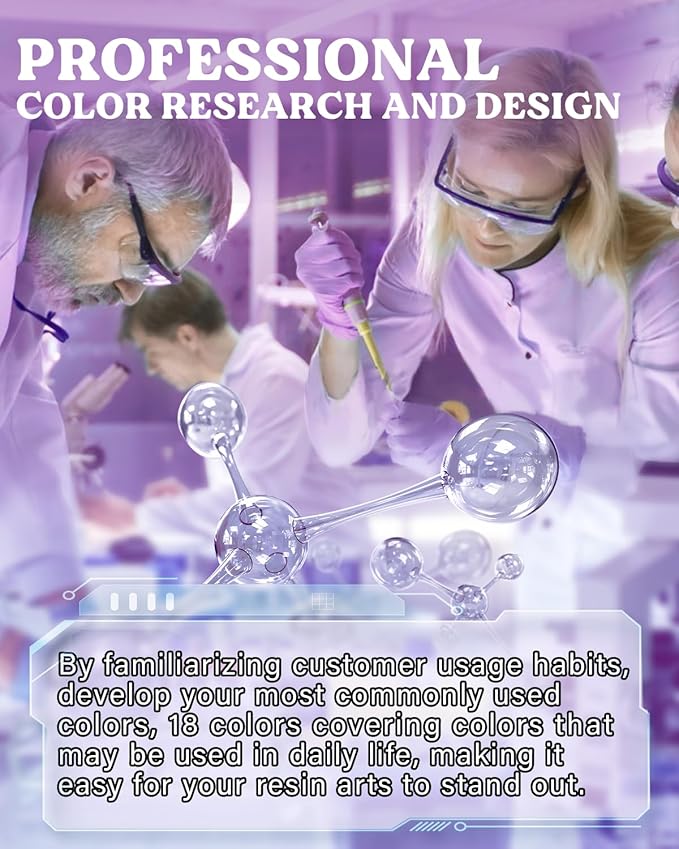 LET'S RESIN UV Resin,18 Dark Colored UV Resin, Odorless & Low Shrinkage UV Color Resin with Vibrant Colors, Black and White UV Resin Kit for Crafts, Jewelry Making, Colored Resin Casting and Coating