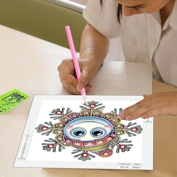 Tontut Diamond Painting Kit for Adult Beginners, Smiling Snow Globe 5D Special Diamond DIY Crystal Rhinestone Crafts for Christmas Home Wall Decoration