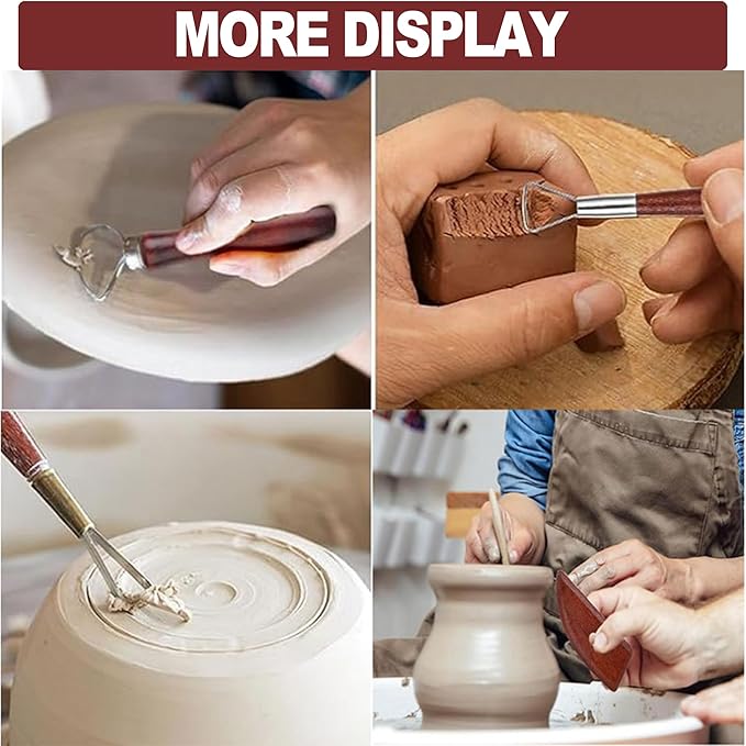 LINPHCEY 8-Piece Clay Sculpting Tools Set Perfect for Polymer Air Dry Modeling Clay Beginners & Professionals Ideal for DIY Pottery & Ceramics Tools for Clay Sculpey Sculpting & Crafting