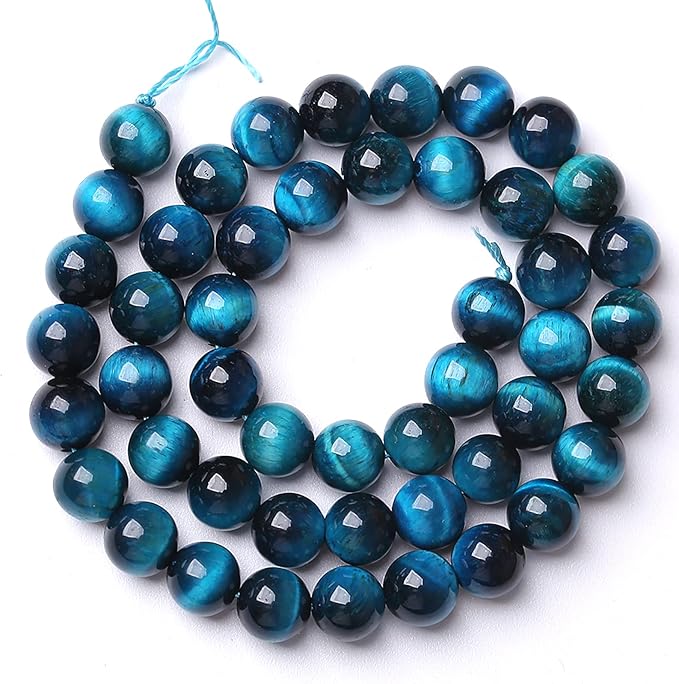 4MM 88PCS Blue Tiger Eye Beads Natural Stone Gemstone Spacer Loose Beads for Jewelry Making DIY Bracelet Semi Precious Beads Strand 15 inches