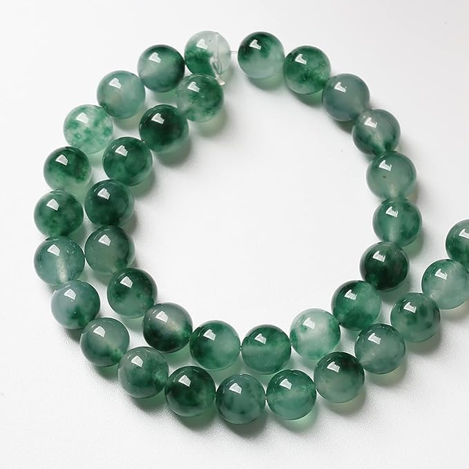 45pcs 8mm Natural Water Grass Jades Chalcedony Beads Round Loose Beads for Jewelry Making DIY Bracelets Crystal Energy Healing Power Stone (8mm, Water Grass Jade Beads)