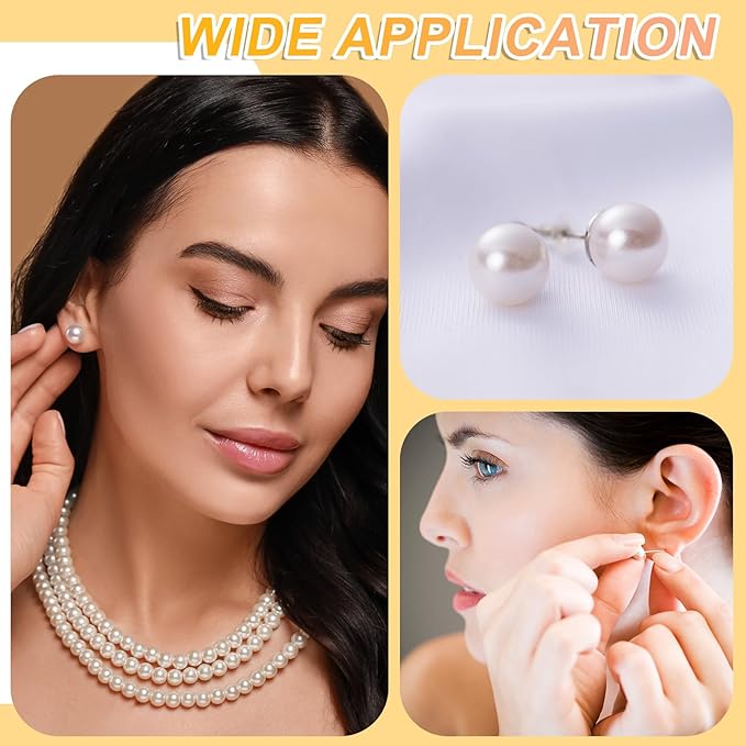 uxcell 3 Set 925 Sterling Silver Earring Posts, Pearl Cup Pad Earring Stud Blanks for DIY Earrings Jewelry Making Findings, Plain Silver, 2.5mm/0.1" Cup Size
