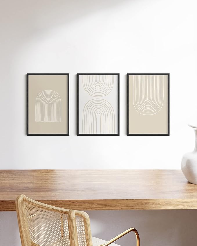 HAUS AND HUES 12x18 Black Oak Frame Set of 3 - Poster Display for Wall Art & Collage