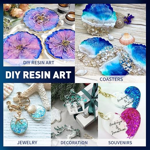 Epoxy Resin 32OZ, Epoxy Resin Kit for Beginner, Clear Resin Epoxy for Crafts, DIY Jewelry Making, Mixing Ratio 1:1, Bubble Free & No Yellowing(16OZ×2)