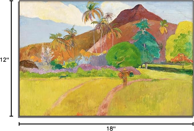 Paul Gauguin Canvas Wall Art Tahitian Landscape Poster Impressionist Art Nature Landscape Oil Painting Print Room Aesthetic Decor Suitable for Home Classroom Office Wall Decor Unframed16x24in/40x60cm