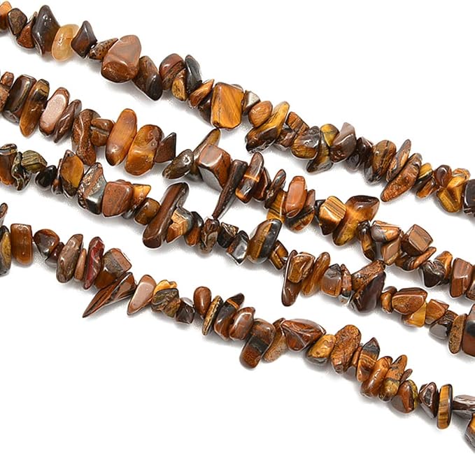 Gemstone Chips Natural Yellow Tiger Eye 3-5mm Healing Crystals Waist Bracelets Necklace Kit Irregular Stone DIY Crafts Design Jewelry Making Approxi 32 inch