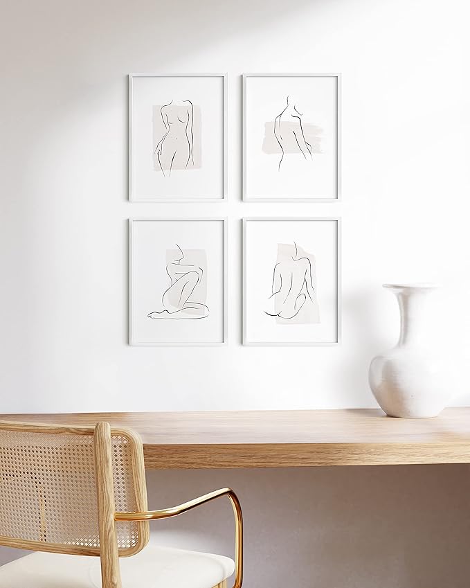 HAUS AND HUES 12x16 White Aluminum Frame Set - Modern Gallery Pack, Wall Display