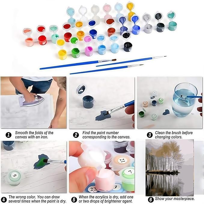 Paint by Numbers Kit for Adults, Birch Tree Landscape Adult Paint by Number Kits On Canvas, DIY Acrylic Oil Number Painting Kits for Beginners, Color by Number Adult for Home Wall Decor 12x16Inch