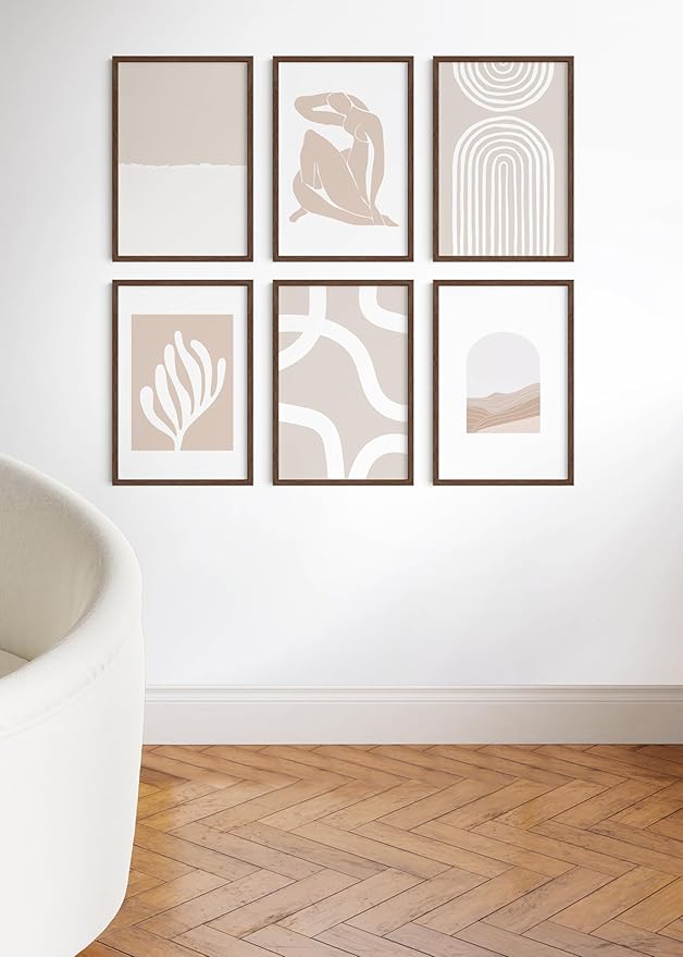 HAUS AND HUES 16x24 Walnut Oak Frame Set of 25 - Bulk Wooden Poster Holders, Rustic Gallery Pack