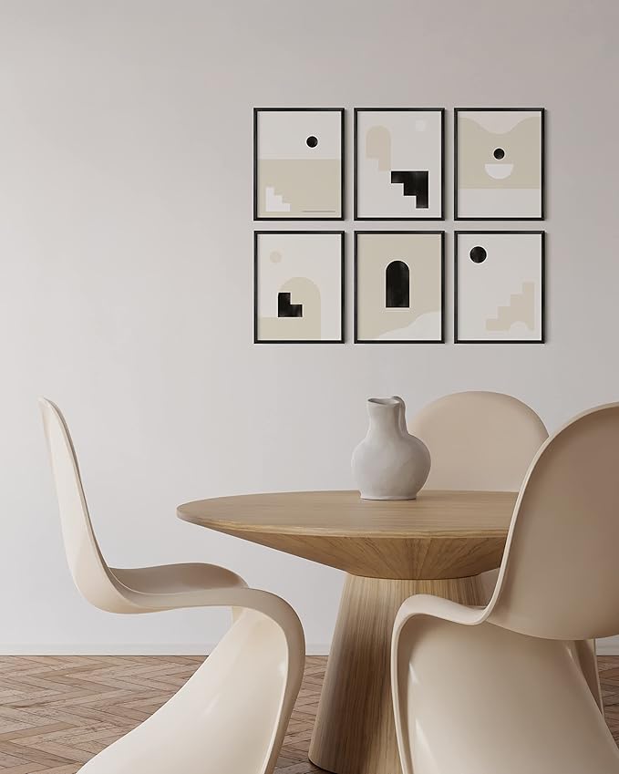 HAUS AND HUES 11x14 Black Metal Picture Frames - Features Premium Aluminum & Hanging Hardware, Shatterproof Plexiglass - Ideal for Home, Room, Office (11x14 in, Black, Set of 6)