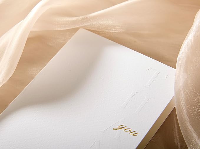20 Pack Thank You Cards with Envelopes, 4.25×5.5 Inch Textured Thank You Notes, Multicolor with Raised Embossed Letters and Gold Foil Seal Envelopes, Blank Inside for Wedding Baby Shower Business
