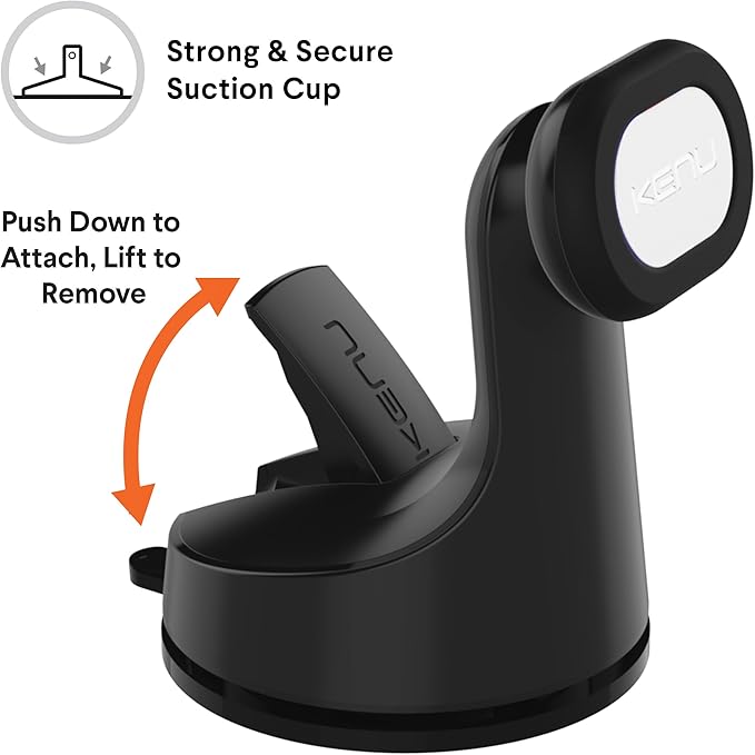 Kenu Airbase Magnetic Dashboard and Windshield Car Phone Holder Mount, Magnetic Cell Phone Holder with 360-Degree Pivot and Strong Suction Cup, Compatible with Latest iPhones, Samsungs, and Androids