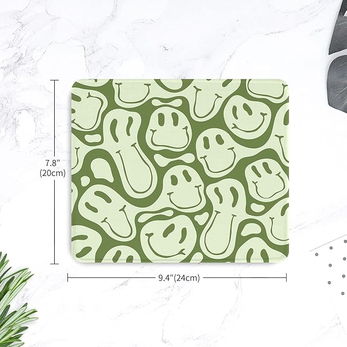 Seorsok Square Mouse Pad Cute Retro Smiley Hippie,Office Home Personalized Premium-Textured Mouse Mat Design,Waterproof Mousepad,Non-Slip Rubber Base Computer Mouse Pads for Wireless Mouse