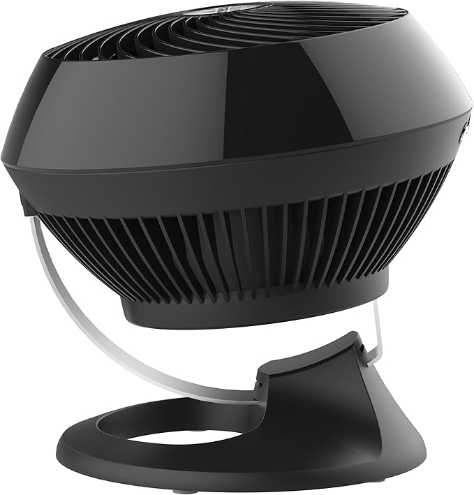 Vornado 560 Whole Room Air Circulator, Medium Floor Fan with 4 Speeds, Adjustable Tilt, Easy to Clean, Adjustable Tilt Chrome Glide Bar, Quiet Fan for Home, Office, and Bedroom, Black