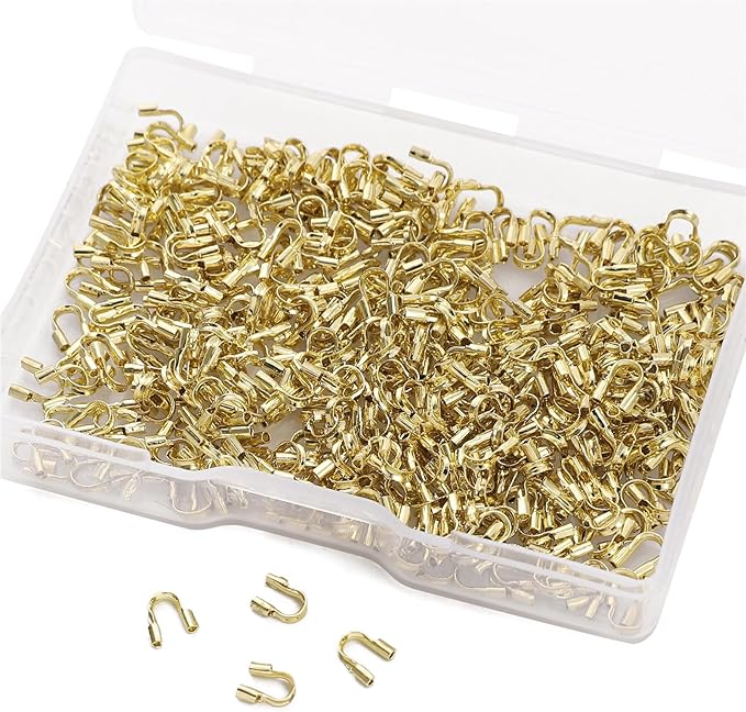 14K Gold Plated U Shape End Caps 4.5x4.5mm 400pcs for Jewelry Making Findings