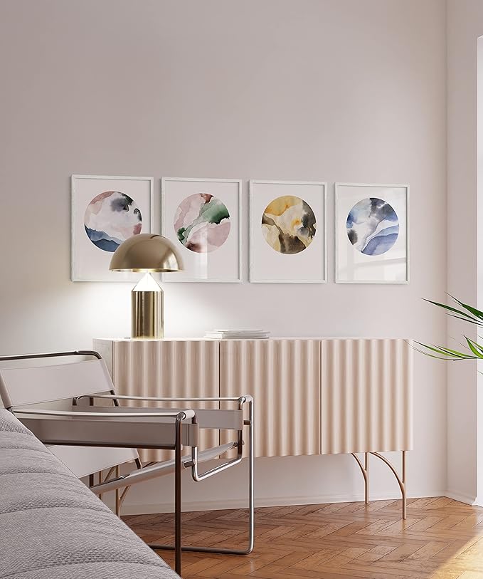 HAUS AND HUES White Oak Wood 16x20 Picture Frames - Set of 4, Elegant Frames for Posters and Photos