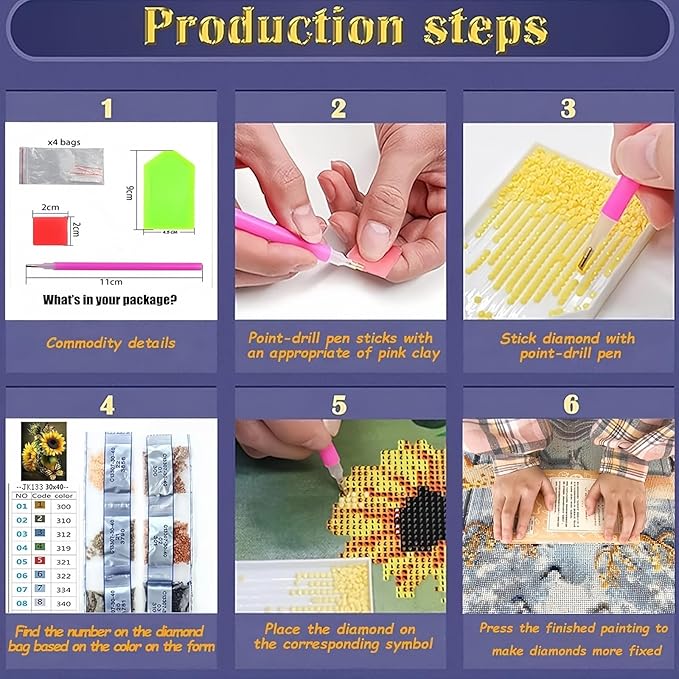 Acelii 4PCS 5D Diamond Art Kits for Adults Beginners,Dragon DIY Full Round Drill Diamond Painting Kits, Paint by Diamonds Dots Gem Art Easy,Home Wall Decor 12X12 Inch